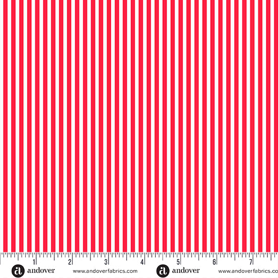 Simply Stripe - Lipstick - by Andover Fabrics