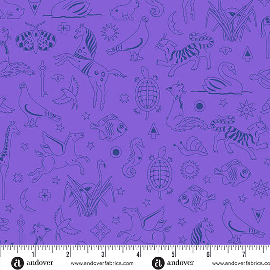 Sun Print 2025 - Iris Philately - Cosmos by Alison Glass with Andover Fabrics