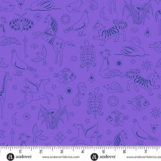 Sun Print 2025 - Iris Philately - Cosmos by Alison Glass with Andover Fabrics