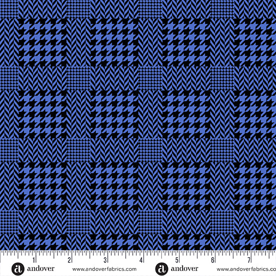 Iconic Fabric in Royal Check by Libs Elliott with Andover Fabrics