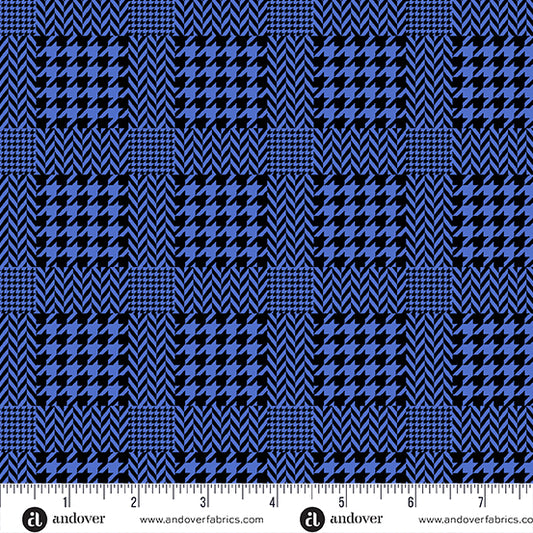Iconic Fabric in Royal Check by Libs Elliott with Andover Fabrics
