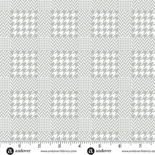Iconic Fabric in Dove Check by Libs Elliott with Andover Fabrics