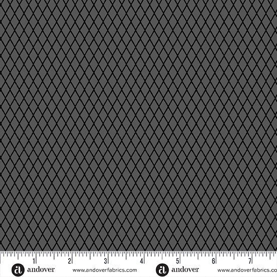 Iconic Fabric in Ash Fishnet by Libs Elliott with Andover Fabrics