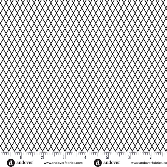 Iconic Fabric in Dove Fishnet by Libs Elliott with Andover Fabrics