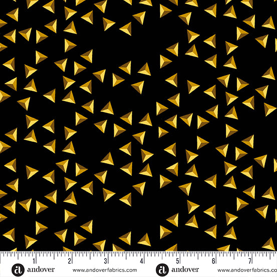 Iconic Fabric in Gold Studs by Libs Elliott with Andover Fabrics