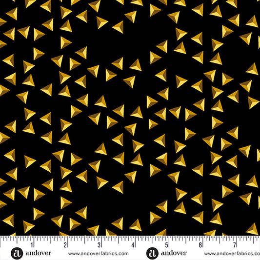 Iconic Fabric in Gold Studs by Libs Elliott with Andover Fabrics