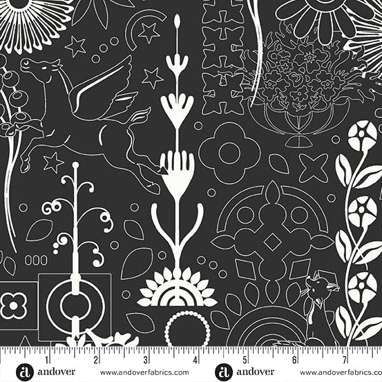 Sun Print 2025 - Raven Cameo - Cosmos by Alison Glass with Andover Fabrics