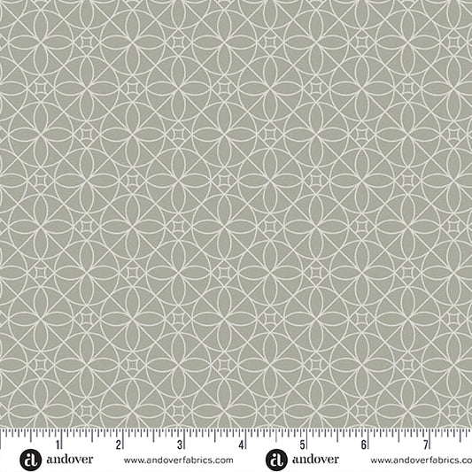 Still - Grey Cosmic Cactus Flower - by Libs Elliott with Andover Fabrics
