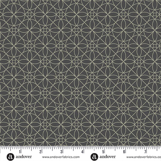 Still - Slate Cosmic Cactus Flower - by Libs Elliott with Andover Fabrics
