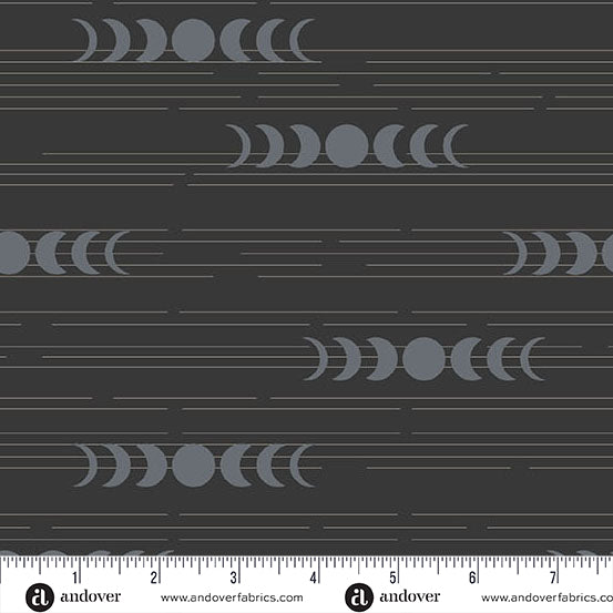 Still - Moon Phases Shale (Half Yard Cut) by Libs Elliott with Andover Fabrics