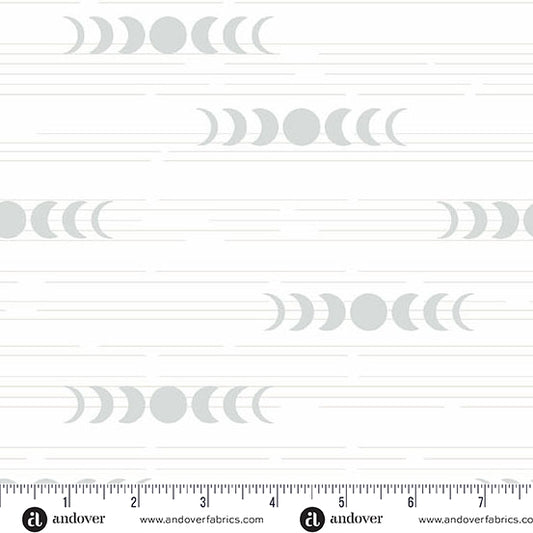 Still - Moon Phases White - by Libs Elliott with Andover Fabrics