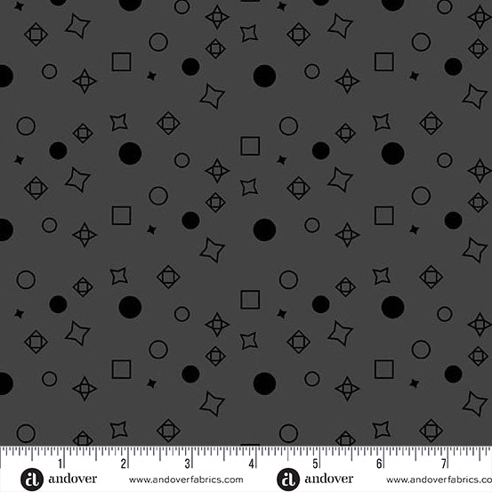Still - Slate Space Junk (Half Yard Cut) by Libs Elliott with Andover Fabrics