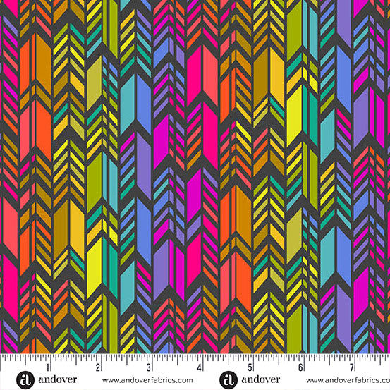 Color Wheel - Night Spectrum Feathers  - by Alison Glass with Andover Fabrics