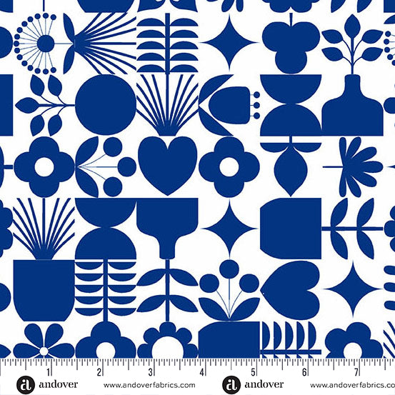 Amsterdam - Cityscape Cobalt - by Libs Elliott with Andover Fabrics
