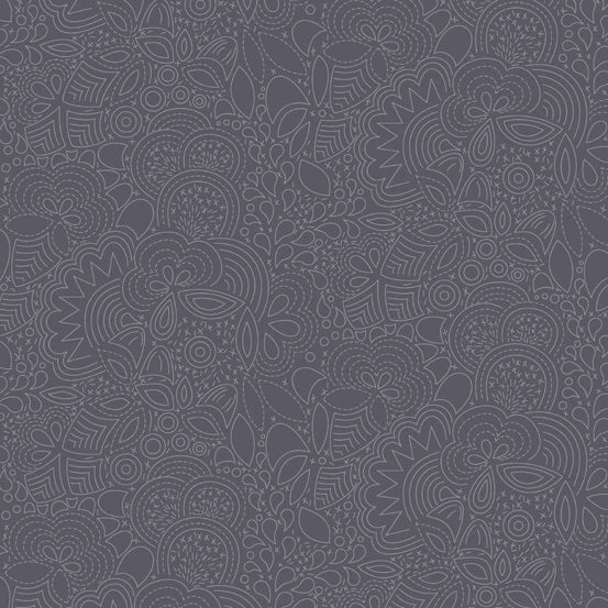 Remix - Stitched in Charcoal - by Alison Glass with Andover Fabrics