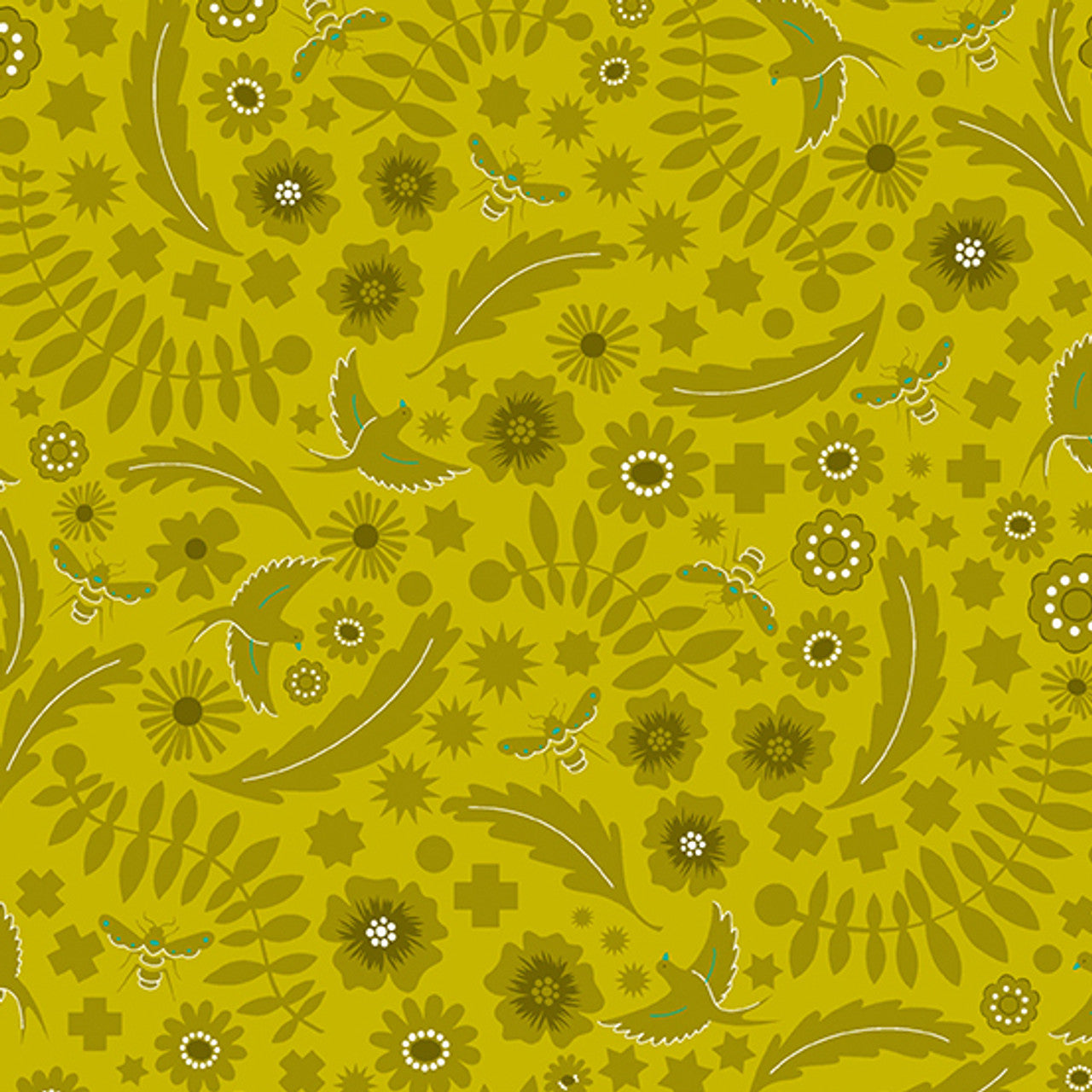 Sun Print 2022 - Meadow in Chartreuse - by Alison Glass with Andover Fabrics