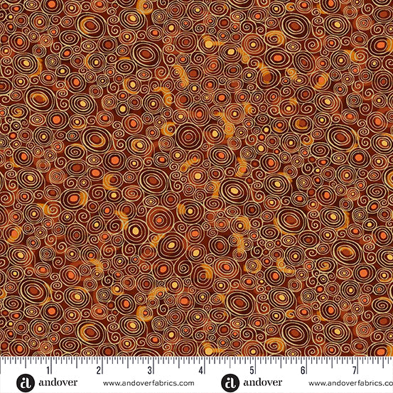Golden by Makower UK – Scroll (Brown) – by Makower UK with Makower UK