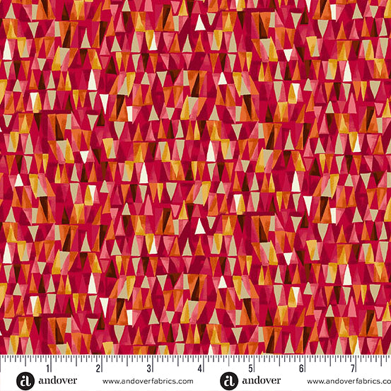Golden by Makower UK – Geometric (Red) – by Makower UK with Makower UK