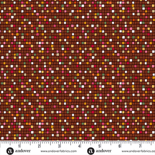 Golden by Makower UK – Mosaic (Brown) – by Makower UK with Andover Fabrics
