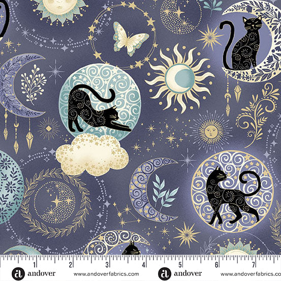 Charmed - Twilight Blue - by Makower UK with Andover Fabrics