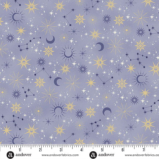 Charmed - Galaxy in Blue - by Makower UK with Andover Fabrics