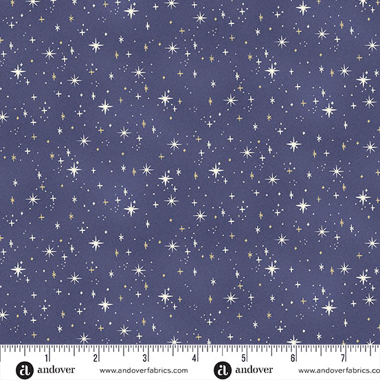 Charmed - Shimmer in Blue - by Makower UK with Andover Fabrics