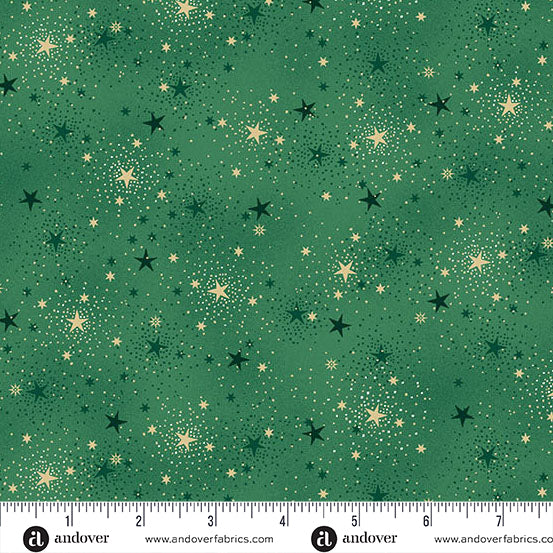 Adorn - Sparkle in Green - by Makower UK with Andover Fabrics