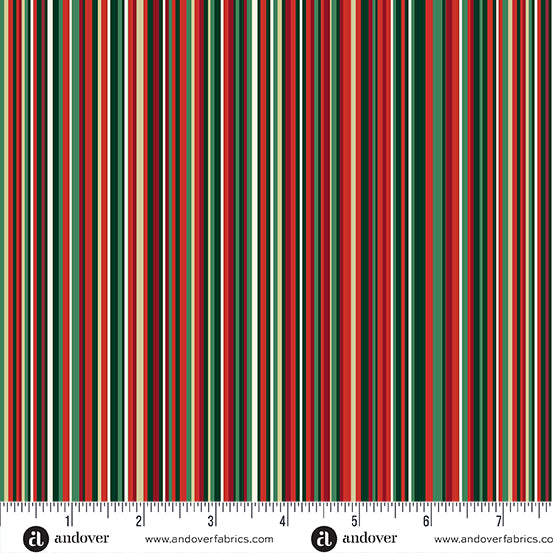 Adorn - Classic Stripe in Green - by Makower UK with Andover Fabrics