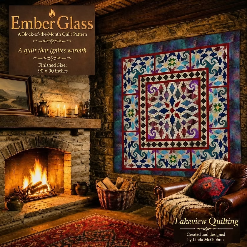 Ember Glass Quilt Kit featuring Tim Holtz Eclectic Elements & Sue Penn Textures