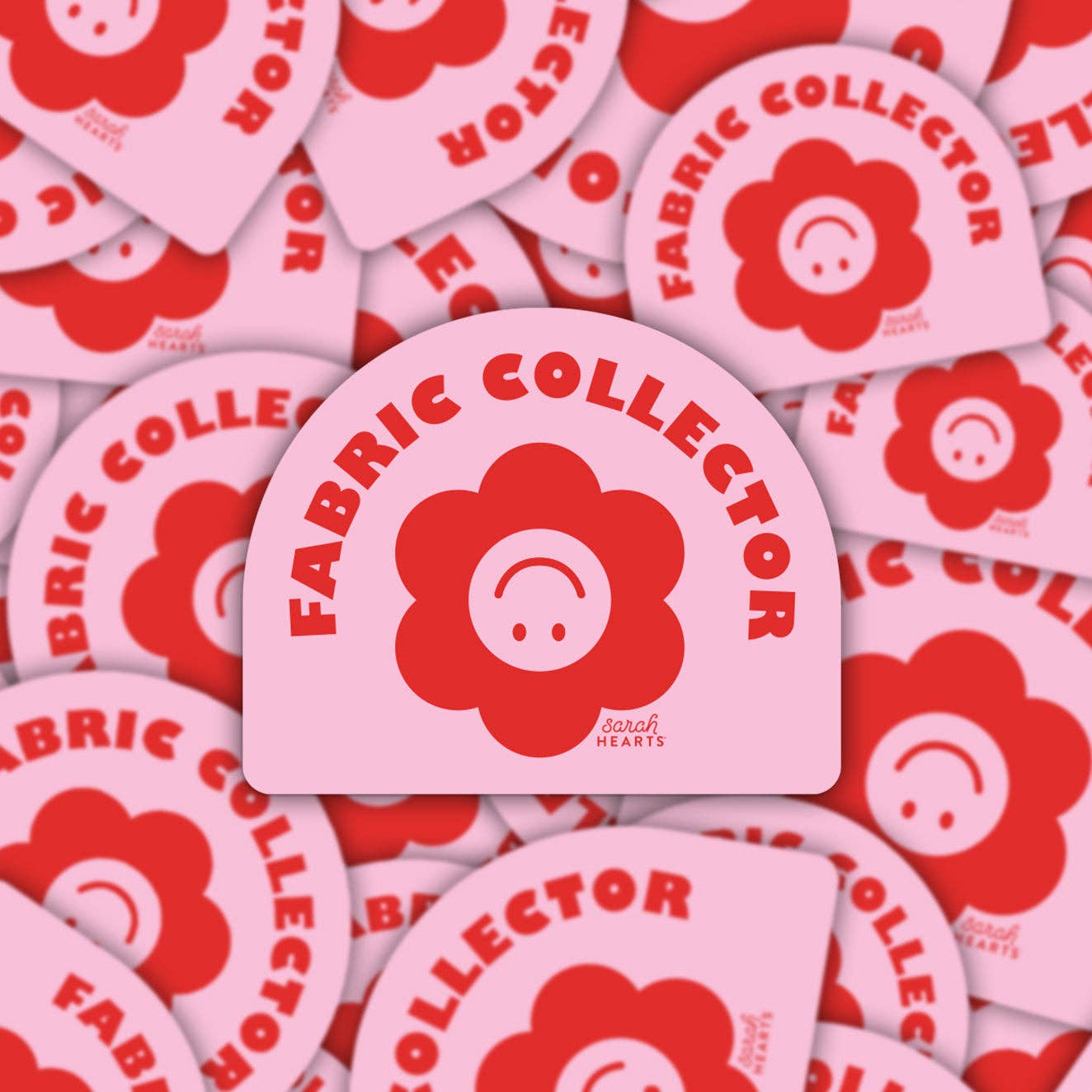 Sarah Hearts - Fabric Collector - Vinyl Waterproof Sticker