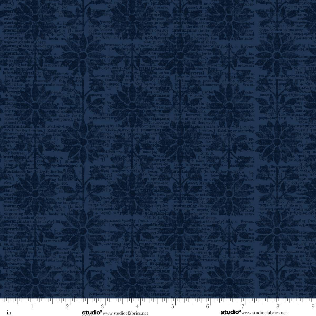 Kindly, Yours - Stem Flower in Indigo - by Diane Kappa with Studio E Fabrics
