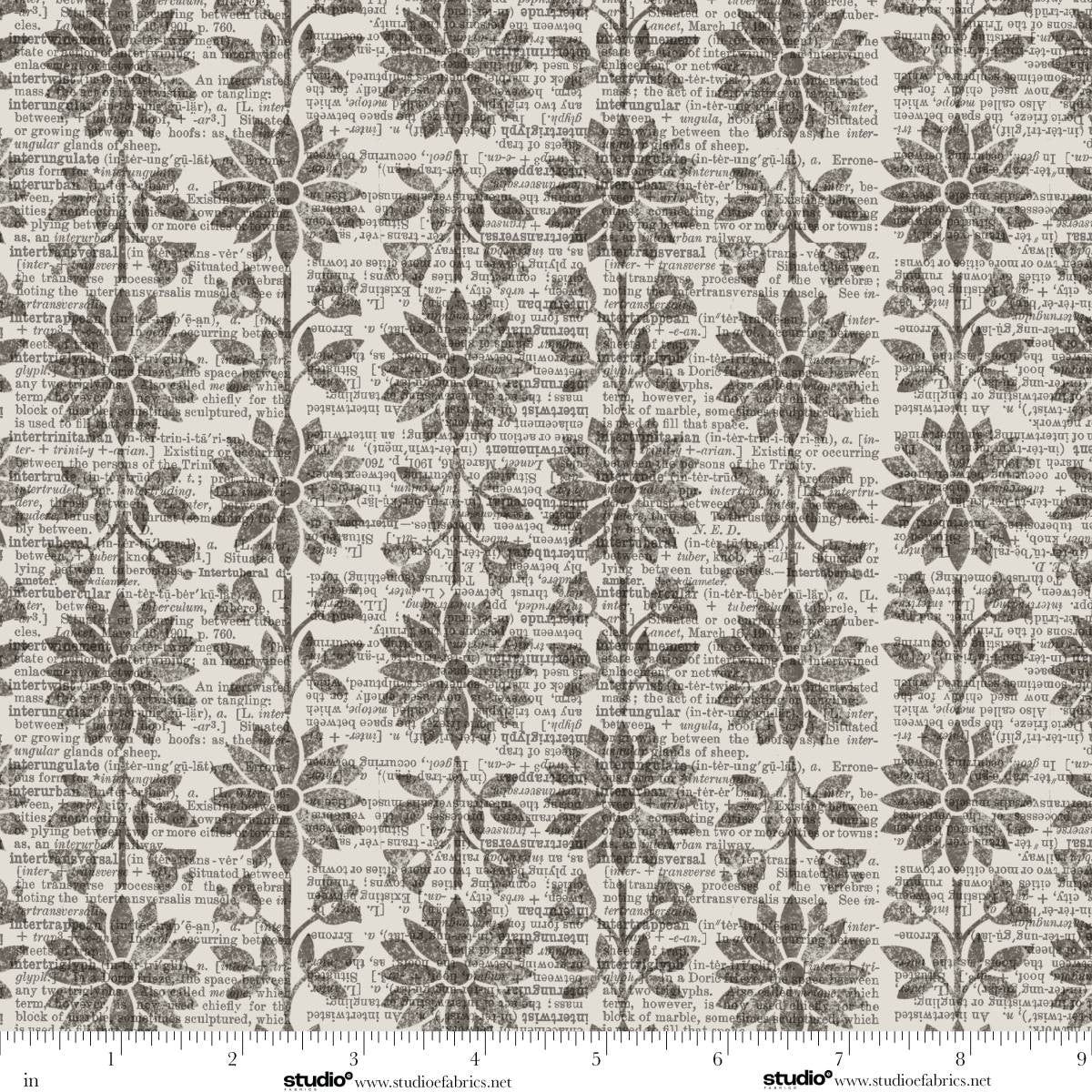 Kindly, Yours - Stem Flower in Medium Taupe - by Diane Kappa with Studio E Fabrics