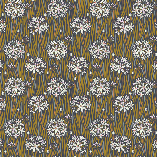 Wandering Eye - Agapantha in Neutral - by Kathy Doughty with Figo Fabrics
