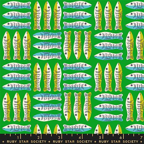 1-800 Calico - Little Sardines in Verdant - by Ruby Star Society with Moda Fabrics
