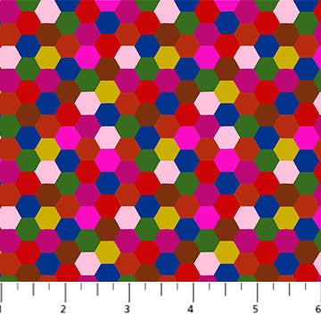Piecework - Hexagons in Eccentric - by Anna Maria Textiles