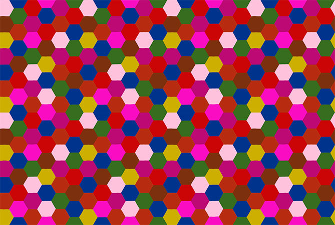 Piecework - Hexagons in Eccentric - by Anna Maria Textiles