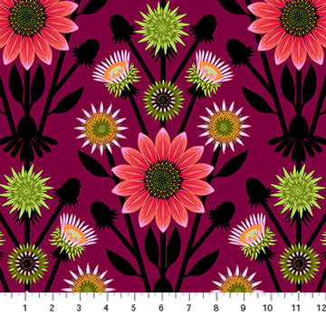 Iconic Fabric - Lifespan in Eggplant - by Anna Maria Textiles