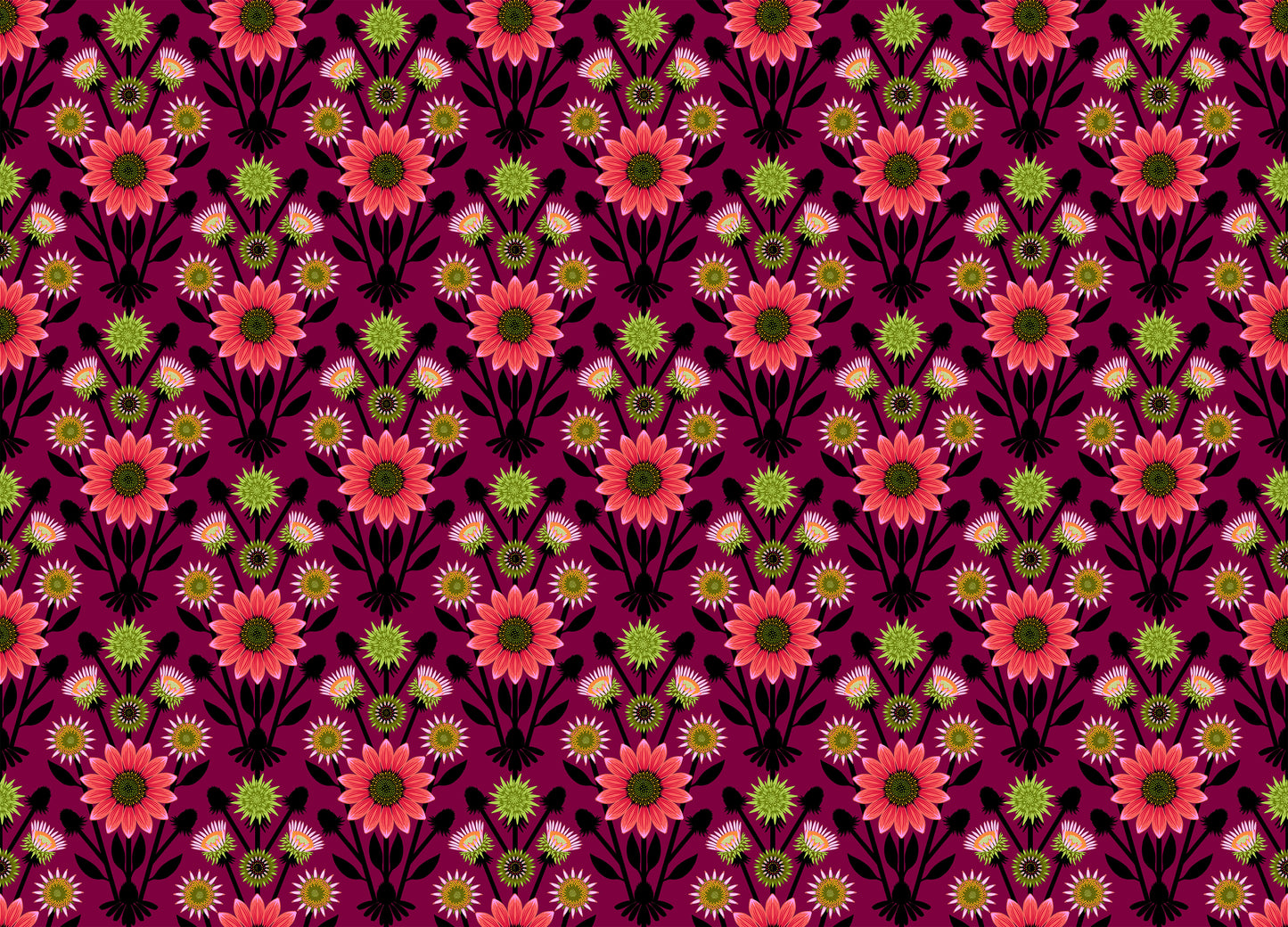 Iconic Fabric - Lifespan in Eggplant - by Anna Maria Textiles
