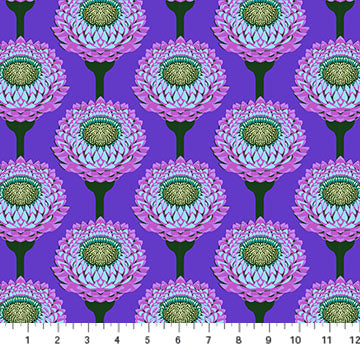 Iconic Fabric - Strawflower in Periwinkle - by Anna Maria Textiles