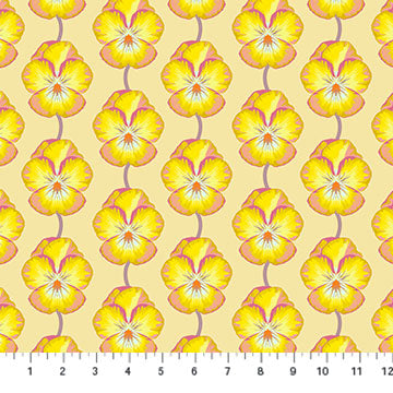 Iconic Fabric - Pansy in Muted - by Anna Maria Textiles