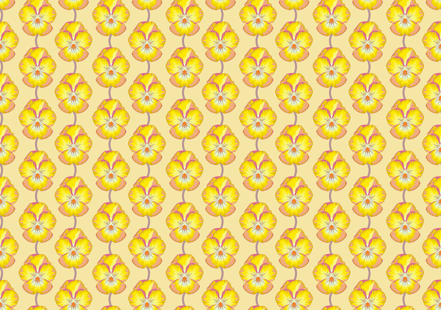 Iconic Fabric - Pansy in Muted - by Anna Maria Textiles