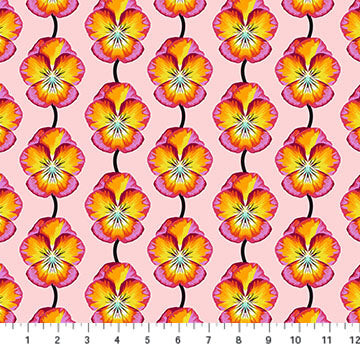 Iconic Fabric - Pansy in Flame - by Anna Maria Textiles