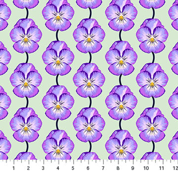 Iconic Fabric - Pansy in Lavender - by Anna Maria Textiles