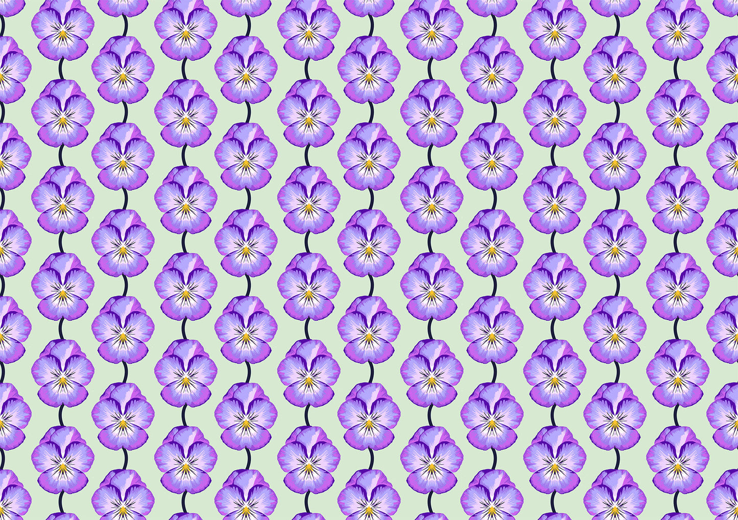 Iconic Fabric - Pansy in Lavender - by Anna Maria Textiles