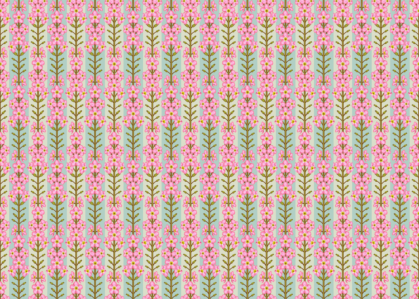 Iconic Fabric - Forgetmenot in Romance - by Anna Maria Textiles