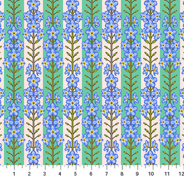 Iconic Fabric - Forgetmenot in Fresh - by Anna Maria Textiles