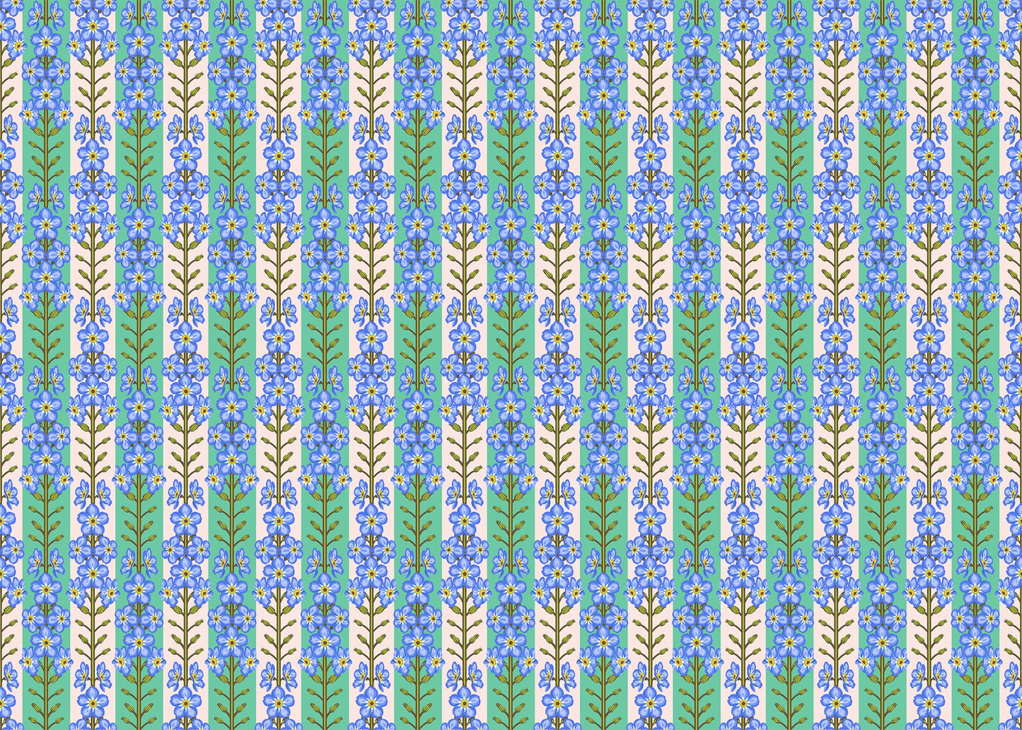 Iconic Fabric - Forgetmenot in Fresh - by Anna Maria Textiles
