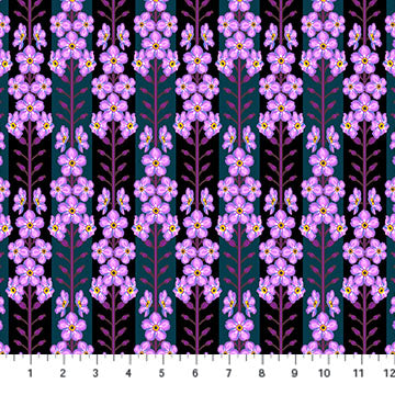 Iconic Fabric - Forgetmenot in Indigo - by Anna Maria Textiles