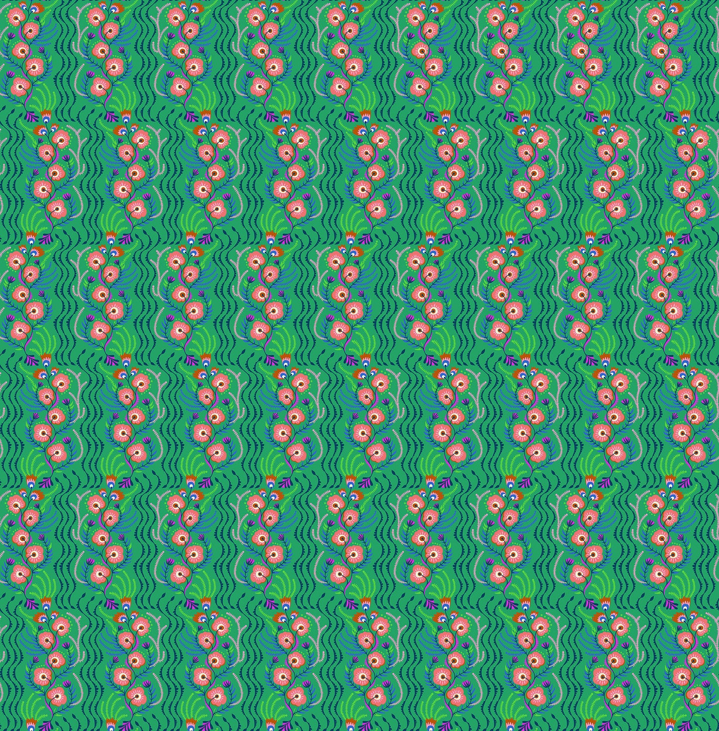 Allegory - Tambourine in Jade - by Anna Maria Textiles with Northcott Fabrics