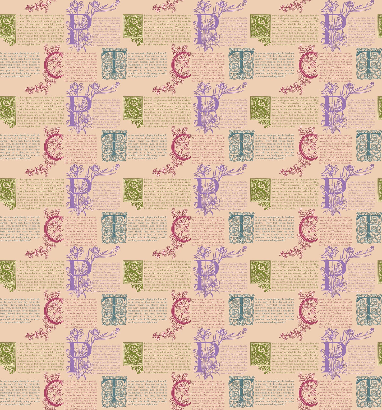 Allegory - Prose in Antique - by Anna Maria Textiles with Northcott Fabrics